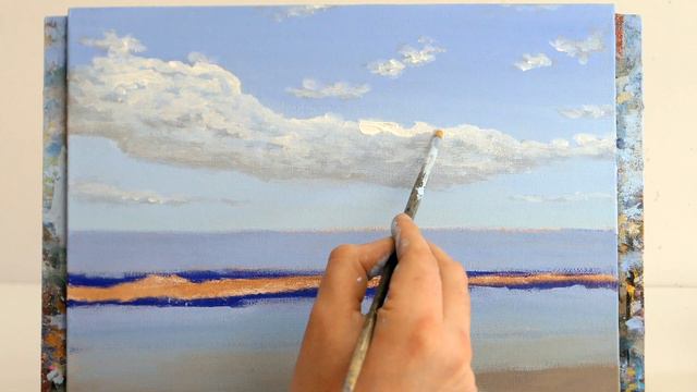Seascape Acrylic Painting Tutorial - Easy Seascape Painting For Beginners - Wave Painting Tutorial
