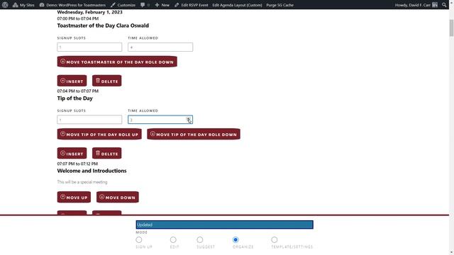 New WordPress for Toastmasters Agenda Management for 2023 смотреть онлайн