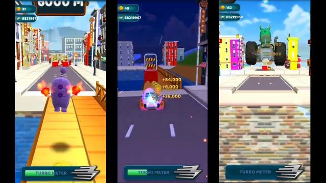 Oddbods Zee Vs Slick Vs Jeff | Oddbods Turbo Run | Android Gameplay