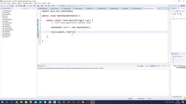 Java и структуры данных: класс Hashtable - создание, добавление записей, метод hashCode для ключа смотреть онлайн