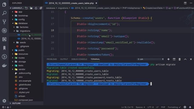 Laravel Beginner tutorial | What is migrations and how to use it ? смотреть онлайн