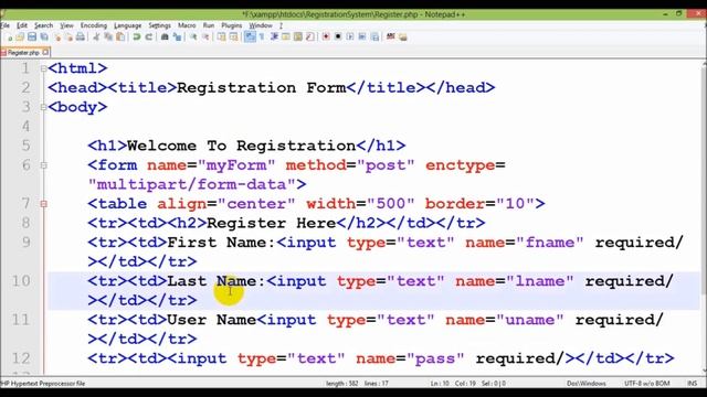 How to make complete user registration and login system using php and mysql database Part 1/4 смотреть онлайн