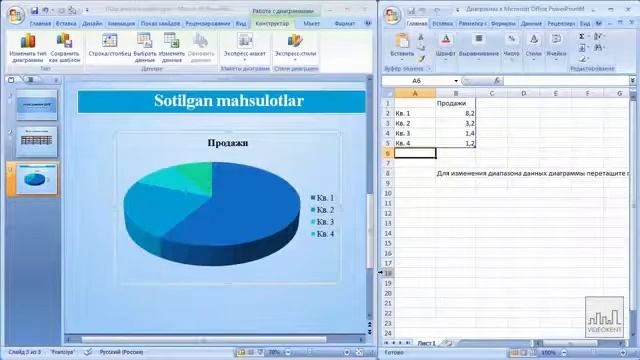 Power Point Diagramma yaratish смотреть онлайн