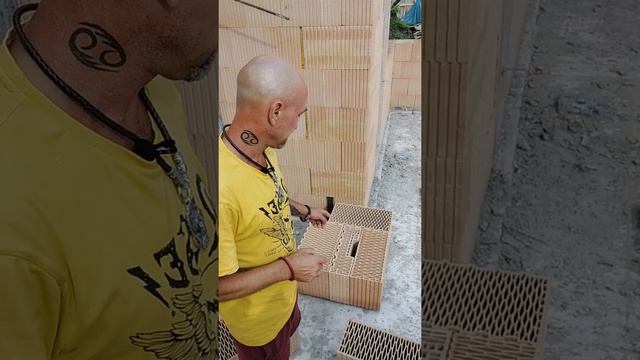 укладка керамического блока #Heluz 440 мм