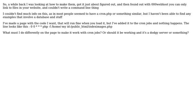 I've made a php page as a cron job, how should I format the page? смотреть онлайн