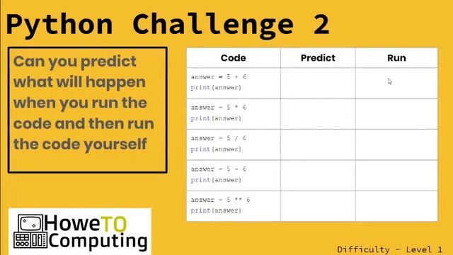 Python challenges ‐ Level 1 challenge 2 смотреть онлайн