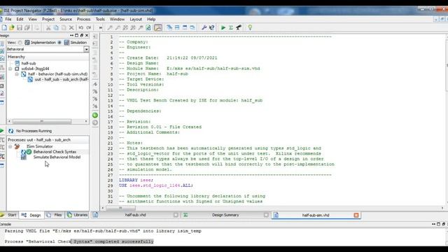 Half Subtractor Simulation in Xilinx using VHDL Code смотреть онлайн