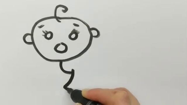 How to draw a baby for kids | Как нарисовать ребенка | Bolani qanday chizish kerak смотреть онлайн