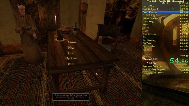 Morrowind Any% Speedrun in 2:40.05 смотреть онлайн
