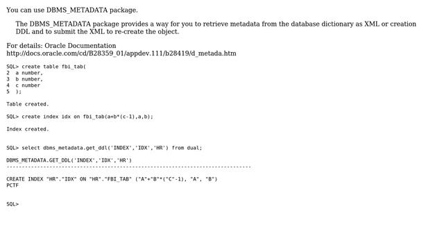 Databases: How do I get the DDL used to create function based index? (2 Solutions!!) смотреть онлайн