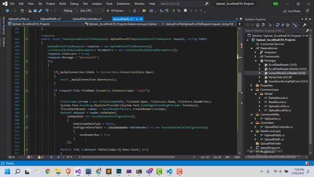 Insert Excel & Csv file Record into database using React, .Net core Web Api & Mysql In Detail Part- смотреть онлайн