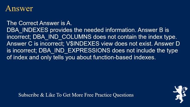 Oracle 9i Fundamentals I Exam Free Practice Questions PART 3 смотреть онлайн