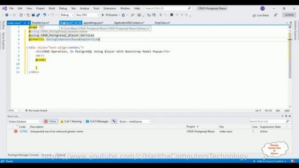 CRUD Blazor PostgreSQL Connection pgAdmin
