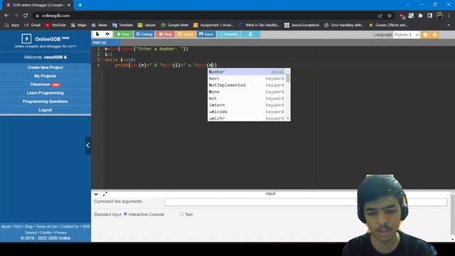 Program to print table of n using Python смотреть онлайн