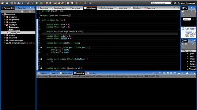 Java 2D Pixel Game Tutorial - Episode 10 - The Player Part 1 смотреть онлайн