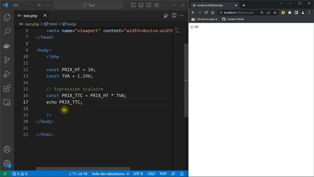 Les constantes et les variables en PHP 8 смотреть онлайн