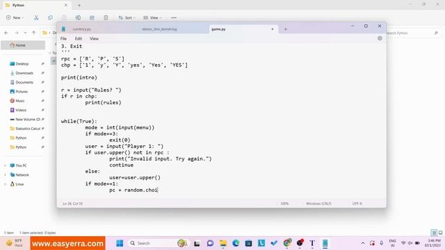 Rock Paper Scissor Game in Python CLI Mode with Source Code Download смотреть онлайн
