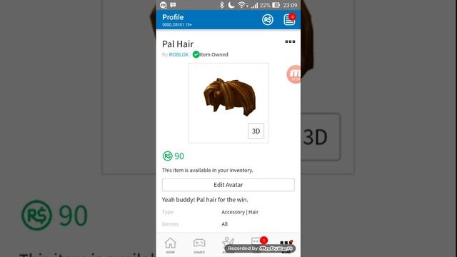 Guys i cant belive it roblox is crazy he make pal hair or bacon hair 90 robux crazy смотреть онлайн