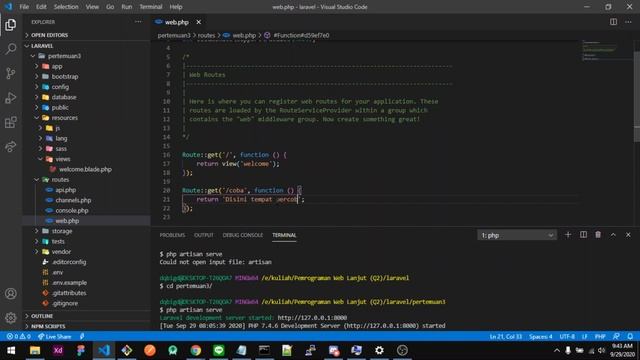 Menggunakan Routing pada laravel смотреть онлайн