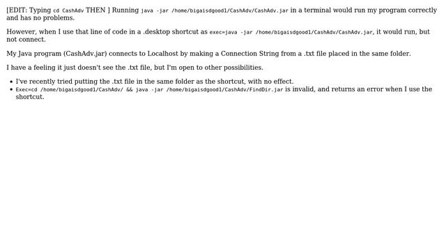 Ubuntu: Desktop shortcut for Java executable doesn't connect смотреть онлайн