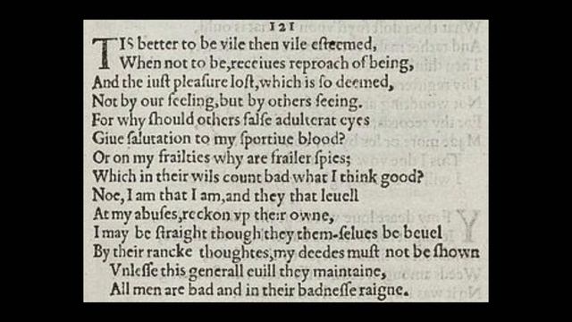 William Shakespeare Sonnet 121: ‘Tis Better To Be Vile Than Vile Esteemed