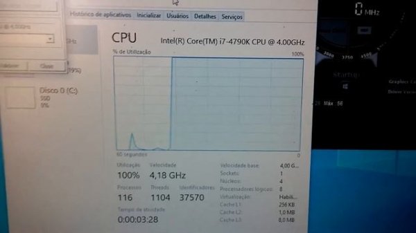 i7 4790K Stock + Corsair H45 Watercooler - Teste Temperatura Stress