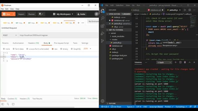 Learn JWT with the PERN stack by building a Registration/Login system Part 1 смотреть онлайн