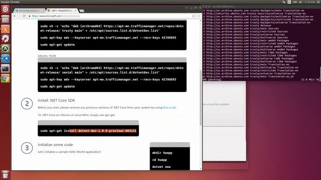Get started with VS Code using C# and .NET Core on Ubuntu смотреть онлайн