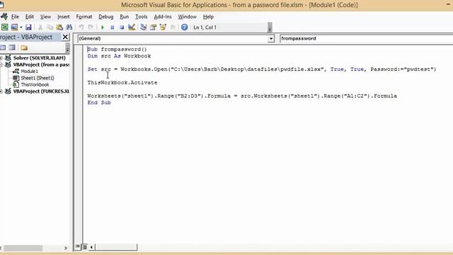 How to access a password protected file with VBA in Excel смотреть онлайн