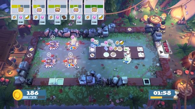 Overcooked 2 Campfire Cook Off 1-2 solo 4 stars смотреть онлайн