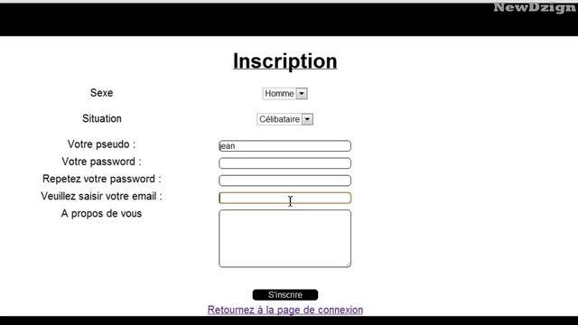 Tutoriel php : Creation d'un mini reseau social | Formulaire d'inscription | part7 | By NewDzign смотреть онлайн