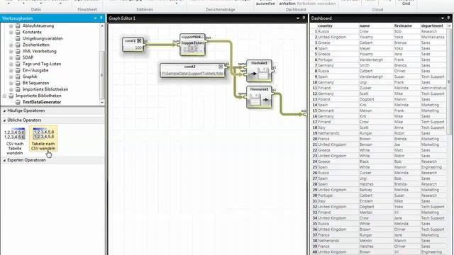 FlowSheet : CSV Daten Schreiben Und Lesen