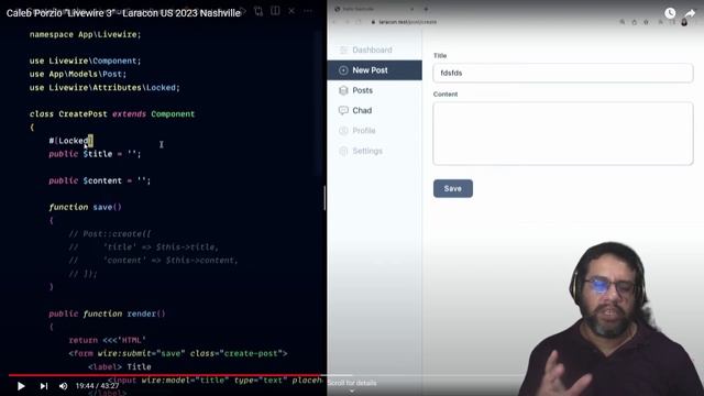 [REACT] - Livewire V3, Caleb Porzio - Laracon US 2023 #livewire #laravel #php смотреть онлайн