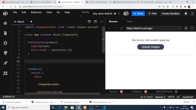 React.js Image Upload Preview Animation and Validation Component Using react-images-upload Tutorial смотреть онлайн