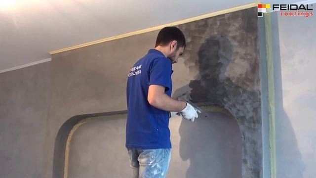 Венецианская штукатурка FEIDAL в спальне