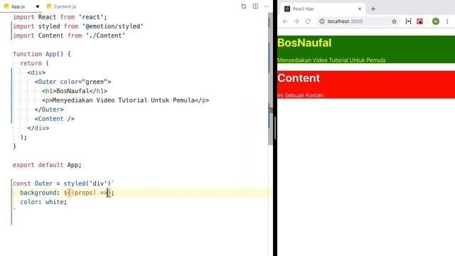 Styling React Dengan Emotion - 4 Styling Menggunakan Value pada Props смотреть онлайн