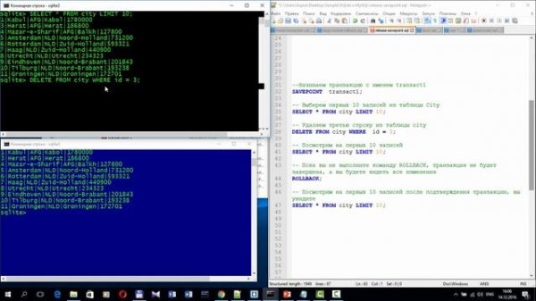 SQL запросы. SQL команды RELEASE и SAVEPOINT: транзакции с именем/вложенные и контрольные точки