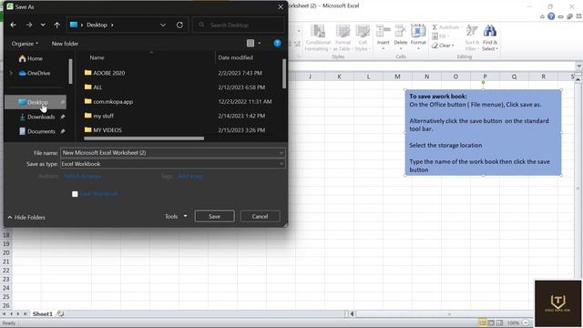 How to save an excel file or an Excel work book смотреть онлайн