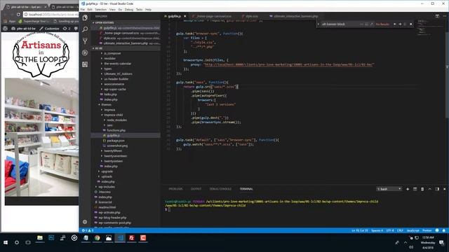 wordpress child theme basic sass browsersync setup смотреть онлайн
