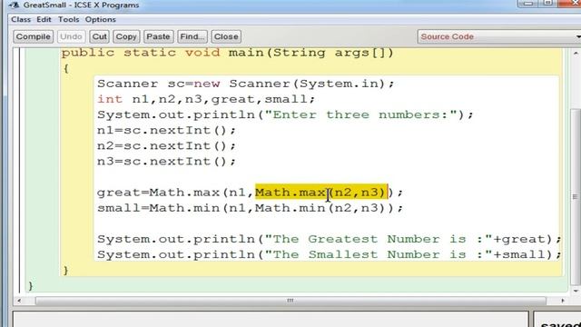 #27 Greatest and Smallest Number Java Program| Mathematical Methods | ICSE Syllabus смотреть онлайн