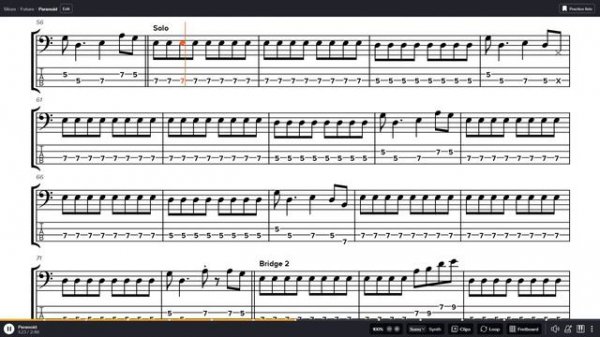 Black Sabbath - Paranoid Bass Tab