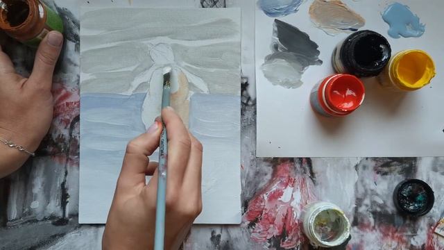 Рисунок акрилом. Как нарисовать пингвина смотреть онлайн