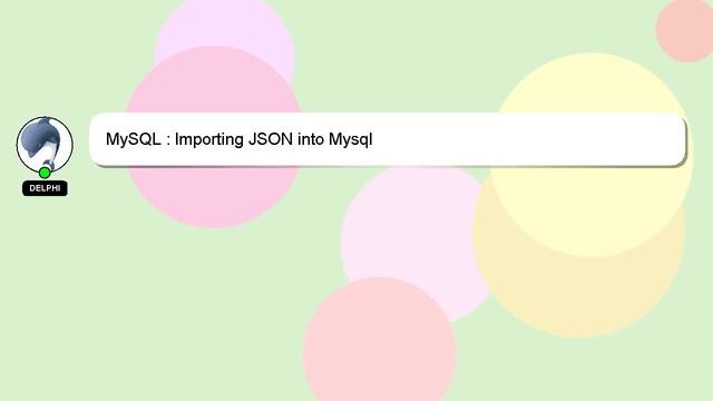 MySQL : Importing JSON into Mysql смотреть онлайн