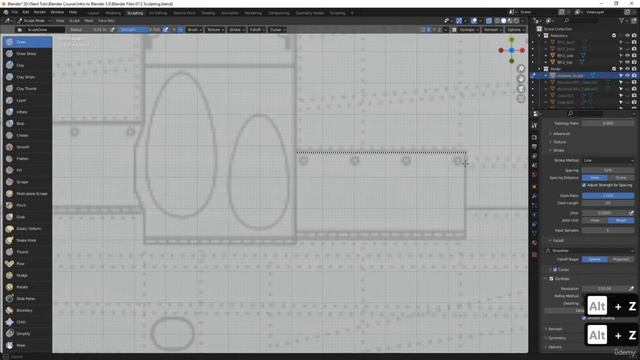 Blender 3D Modeling Tutorial Sculpting Lesson 14 : Sculpting the top wing смотреть онлайн