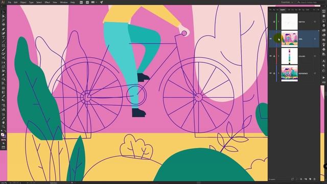 Character Illustration | Illustrator CC tutorial (FLAT DESIGN) смотреть онлайн