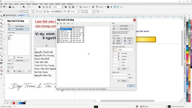 CHUYỂN DANH SÁCH SỐ LƯỢNG LỚN TỪ WORD & EXCEL VÀO TRONG COREL NHANH VÀ 9 XÁC NHẤT смотреть онлайн