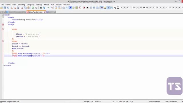 String Functions Part 1 - Lecture 10 (PHP Tutorial) смотреть онлайн