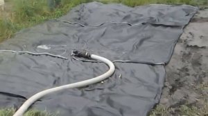 Участок обезвоживания сапропеля в геотубах