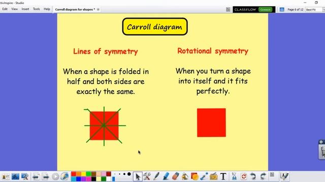 Carroll diagram sorting shapes смотреть онлайн