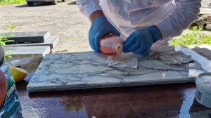 Чистка мрамора. Пятна от масла, вина, лимона, жира, сока - убираем, восстанавливаем цвет!